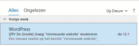 Het goed te keuren spam bericht.