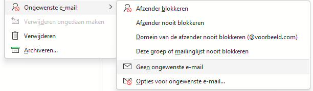 Geen ongewenste e-mail.