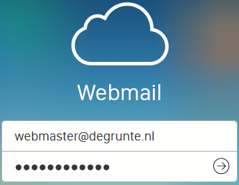 Voorbeeld van het login scherm van de webmail.